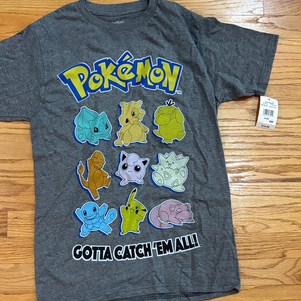Gray Pokémon Graphic T-Shirt